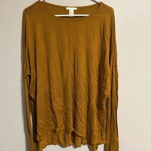 H&M small mustard yellow bat wing long sleeve shirt